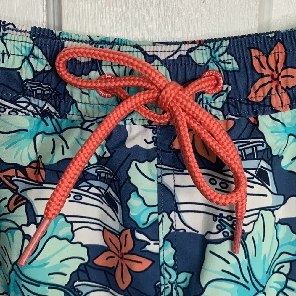 Vineyard Vines Men’s Printed Preppy Boat Floral Chappy Swim Trunks M-119 Sz S